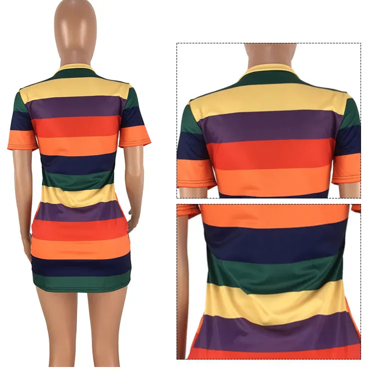 Wholesale 24$ for 3 pieces OEM ODM MD8203 women fashion striped cartoon sequins bandage bodycon mini dress