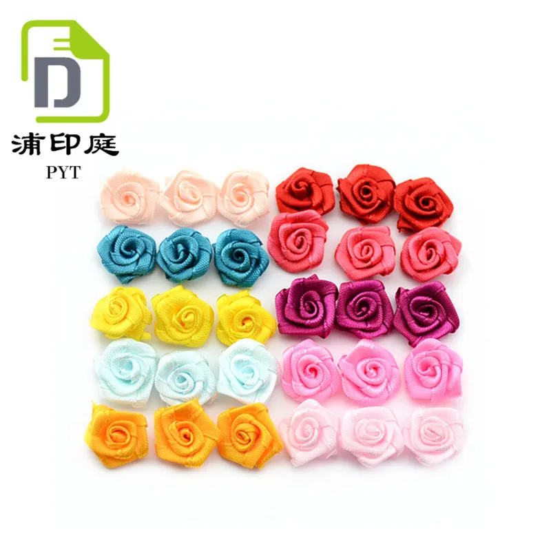 Direct factory seller promotion wholesale cheap hand made ribbon rose bow/rose flower