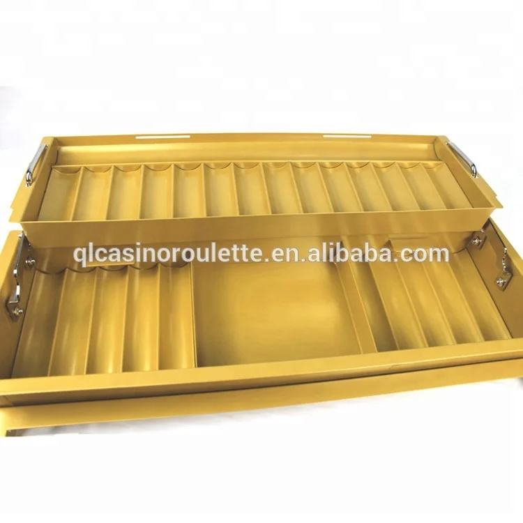 Double Floors Metal Golden Chip Tray Casino Baccarat Texes Customize Luxury roulette wheels Blackjack table Acrylic Clay