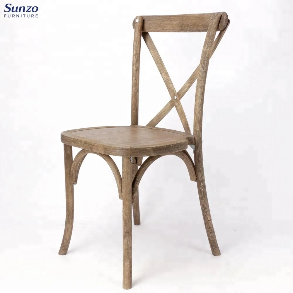 Wholesale Elegant Event Stackable Wood Cross Back Dining Chairs