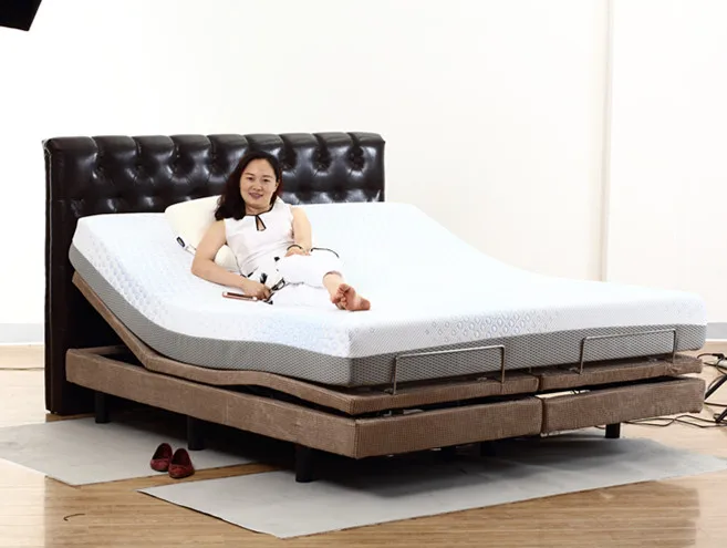 Konfurt bedroom furniture  massage function up down bed electric bed adjustable kind size bed frame