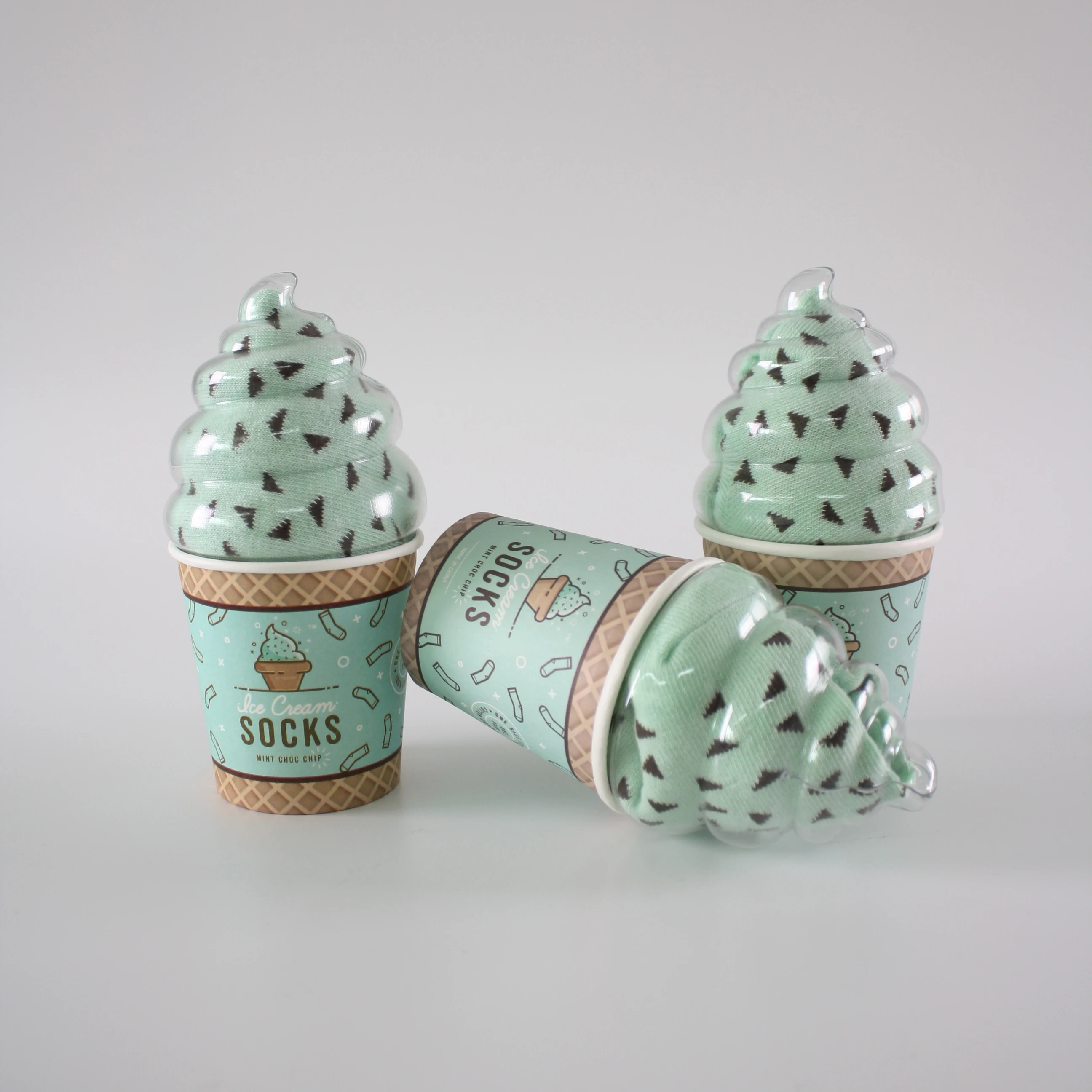 Квадратная прозрачная пластиковая бумажная чашка для мороженого с крышкой для мужских Носков