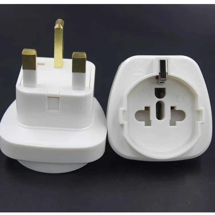 EU US UK AUS socket to Type G UK power converter plug with earth grounding