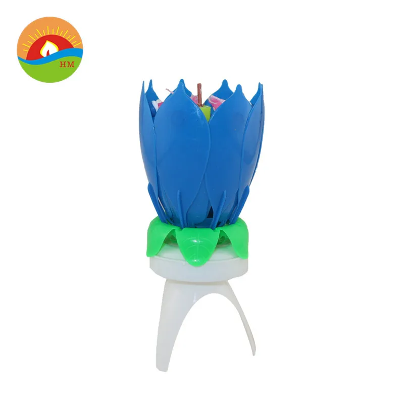 lotus flower music fireworks birthday cake candle with high quality and cheapest Price