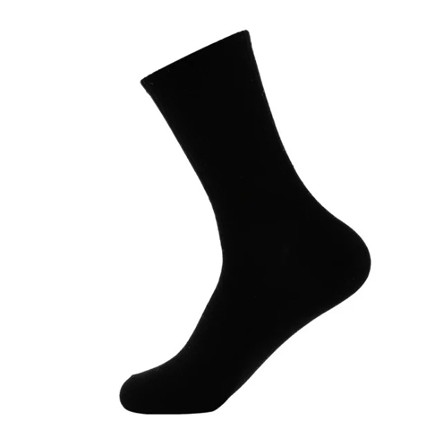 
2019 high quality wholesale custom Bamboo Fiber Business Men Solid Black Color sock 