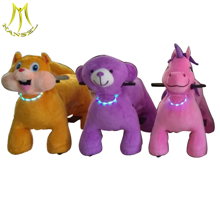 Hansel  battery plush unicorn ride on anima moving horse toys for kids
