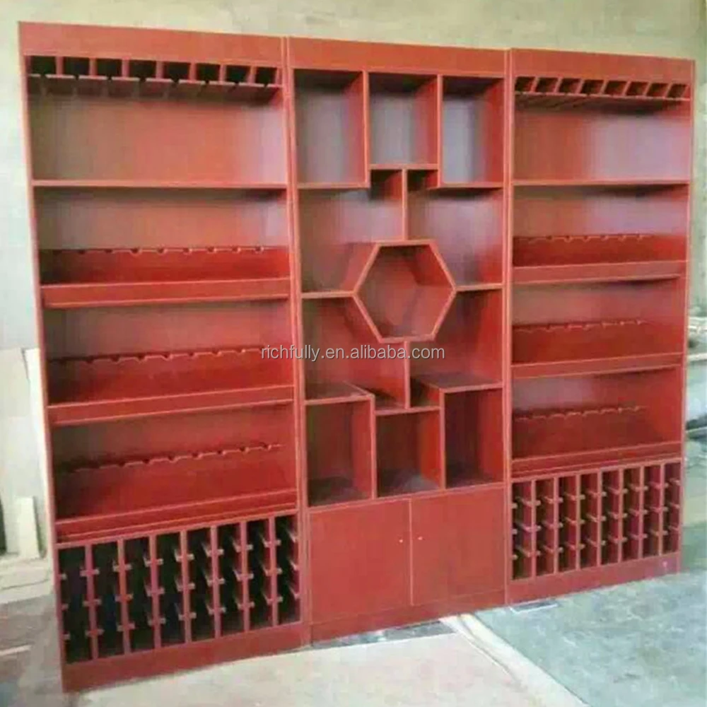 High Grade Full Wood Wine Bottle holder for Liquor/Alcohol drinks store display
