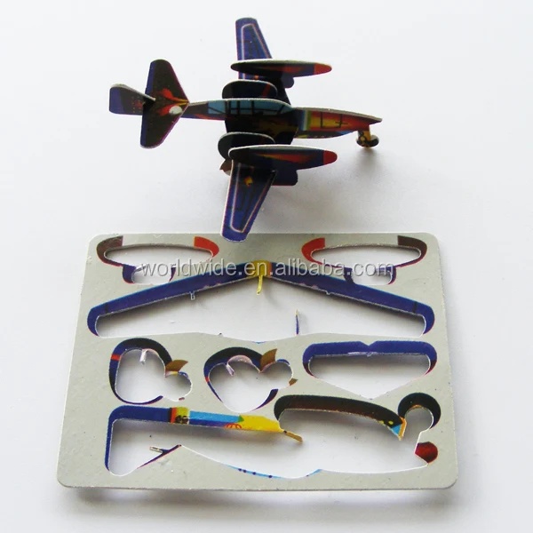 Airplane 3D Puzzle Coloring Puzzles, Model Toys, DIY Cards