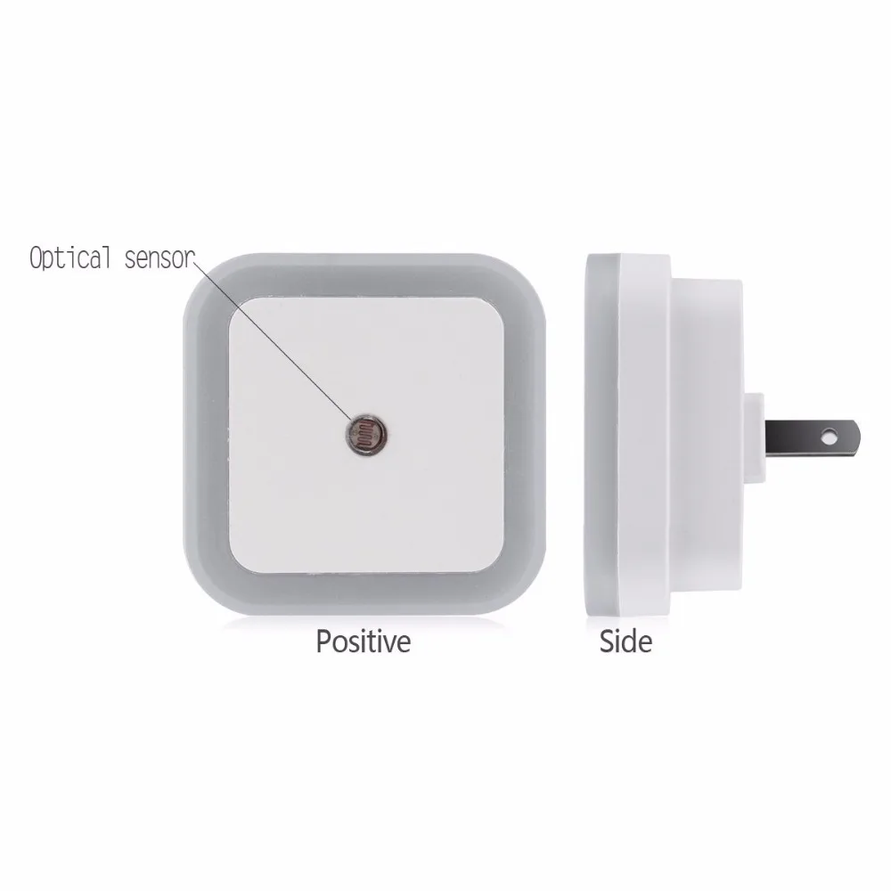 With Dusk to Dawn Touch Sensor 0.5W Plug-in Square Mini LED Night Light