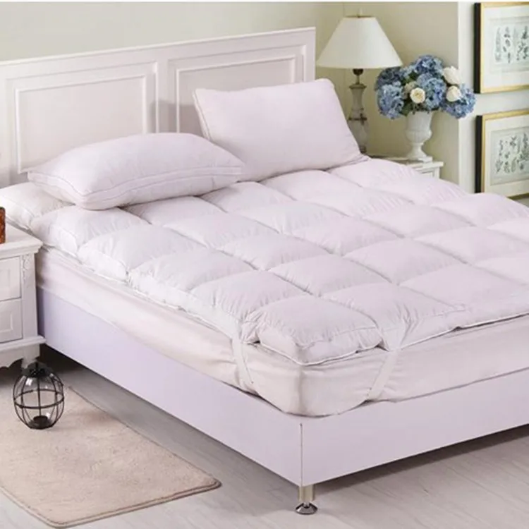 5 star hotel used 100% cotton fabric cover goose down feather mattress pad cover hotel mattress topper protector