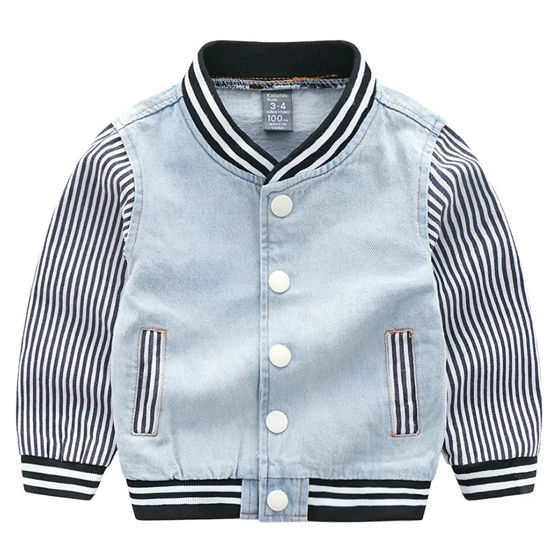 S63547B 2-6Yrs, джинсы для мальчиков с резинкой на поясе, джинсы для мальчиков, куртки пальто для детей; Новая 2018 модная верхняя одежда для детей на весну-осень, пальто для маленьких девочек детская джинсовая куртка