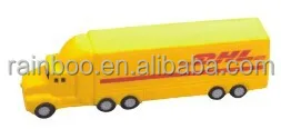 Eco-friendly logo printed cheap truck shape pu stress toy for promotion