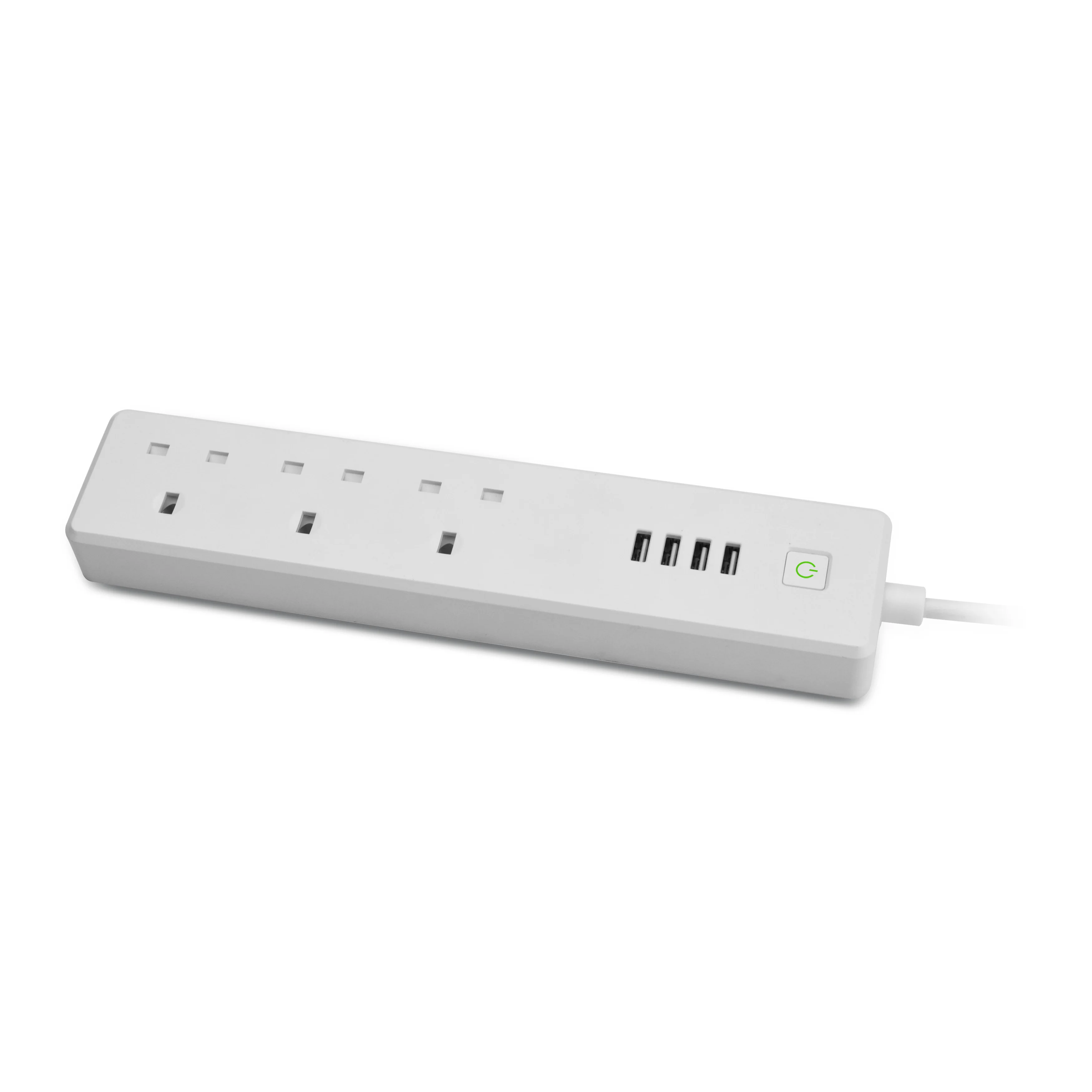 Tuya wifi 16A EU UK UAE DUBAI QATAR 3 pin Standard Smart Wifi Plug With switched strips Support Smart Life APP power monitor