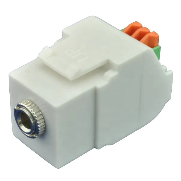 3.5mm stereo to wiring block 3 pin Nickel plated keystone insert