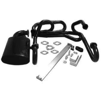 Full Stainless Steel 304 Sidewinder Exhaust Manifold Header & Muffler  For VW Aircooled Beetle Bug