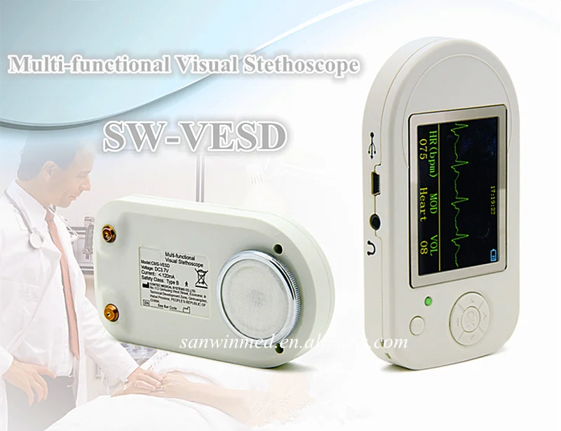 USB Digital Electronic Multi-functional Visual Stethoscope