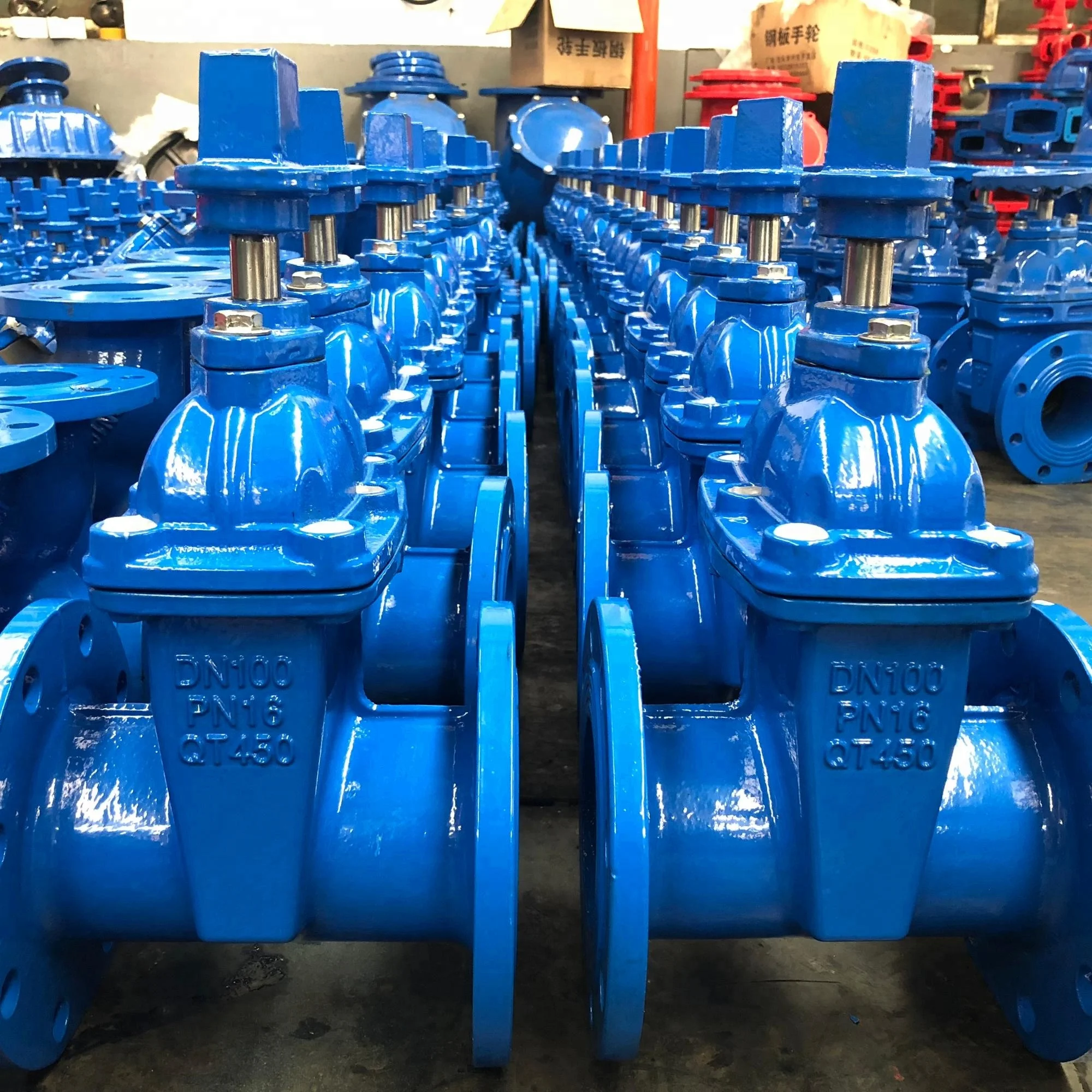 4 inch gate valve DN 100 Resilient Seated Cast Iron square nut operation gate valve underground water valve