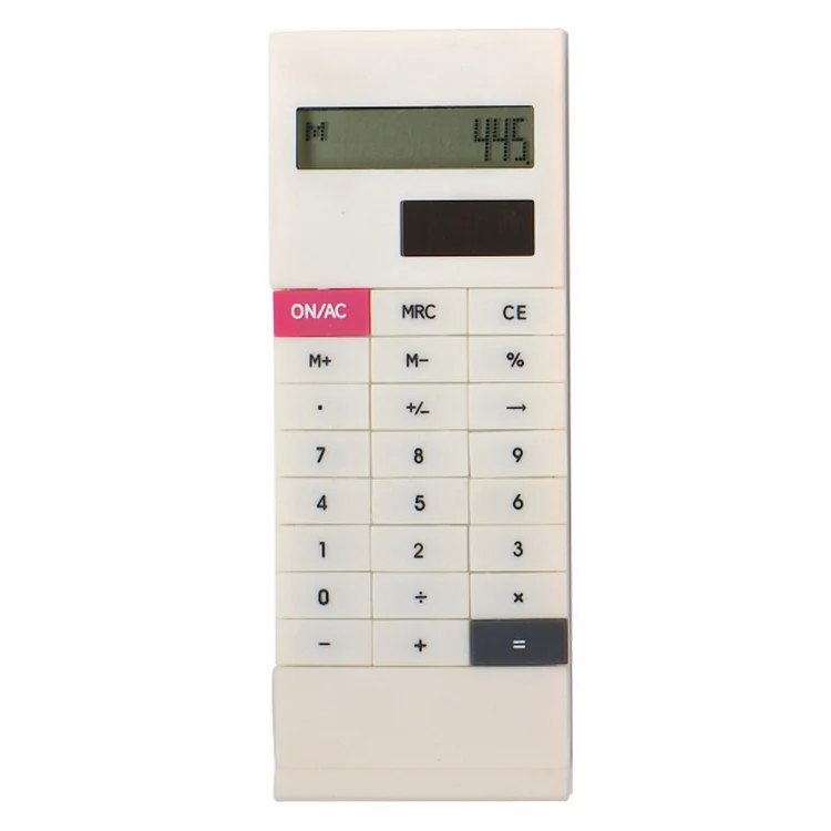 Super thin clip calculator for notebook , solar silicone calculator