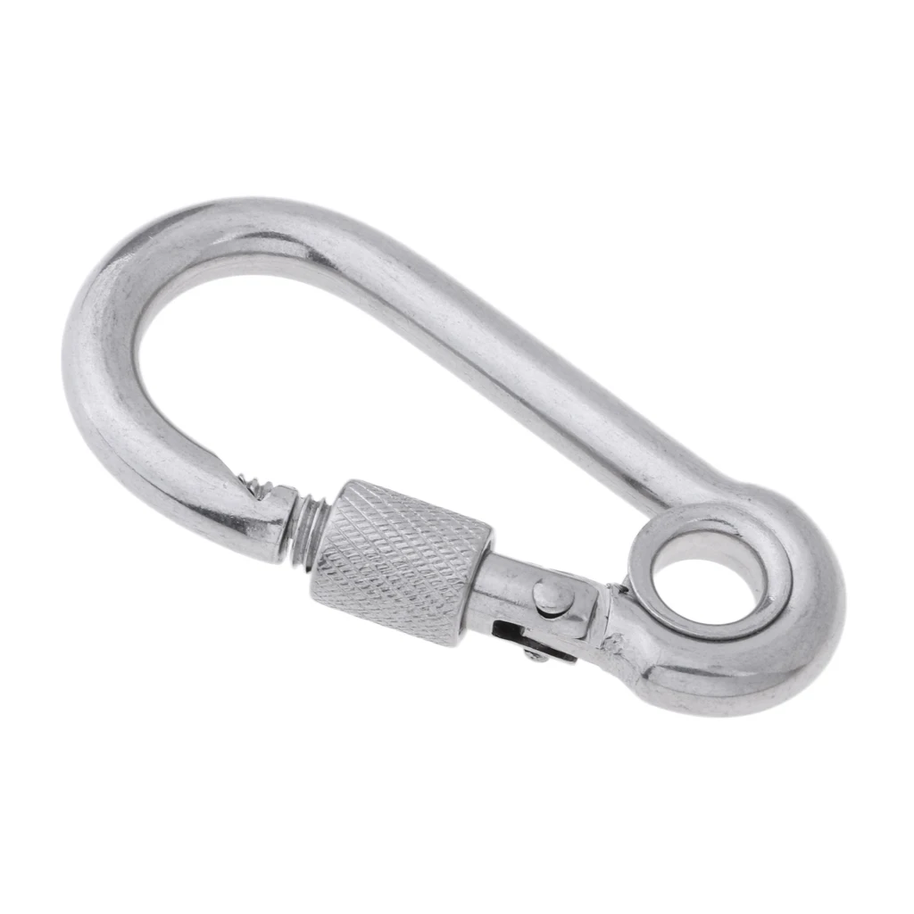 Details about   Carabiner Stainless Steel Key Chain Carabiner Spring Snap Clip Hook show original title 