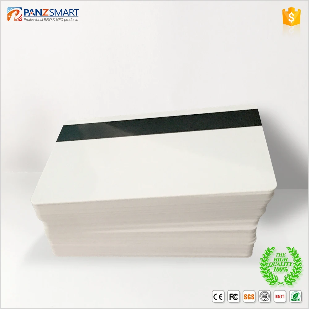 wholesale inkjet blank pvc card thermal overprint coating programmable RFID PVC blank card with Magnetic Stripe
