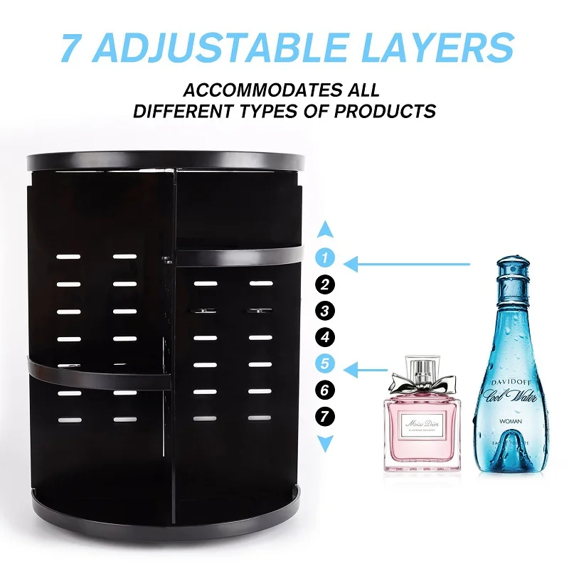 400325  Amazon best seller Large Capacity 360 degree rotation acrylic makeup organizer
