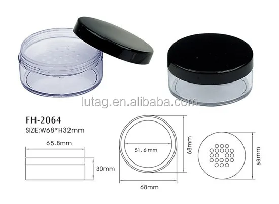 loose powder jar with sifter high quality cosmetic powder puff jar plastic face empty loose powder jar case