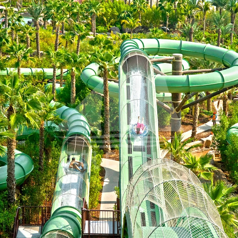 
Green Blue Raft Slide Fiberglass Water Slide 1.6m Width for Swimming Pool 