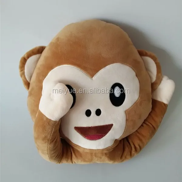 High Quality Plush Stuffed Magnet Monkey Shaped Emojis Pillow Toy