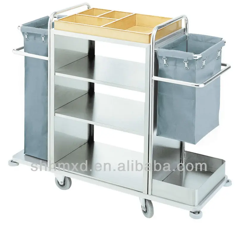 stainless steel hotel laundry trolley