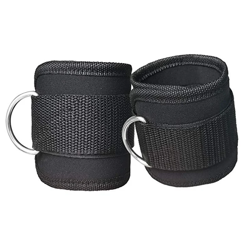 Best Ankle Straps for Cable Machines Double D-Ring Adjustable Neoprene Premium Cuffs to Enhance Legs, Abs & Glutes