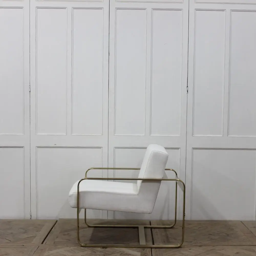 Golden modern industrial stainless steel  single sofa chair sofa sets