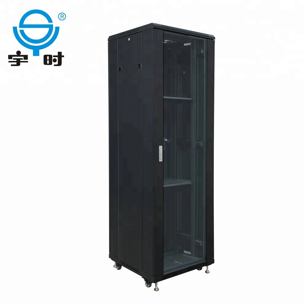 telecom indoor  rack cabinet 42u with glass door,  high quality 19 inch server rack