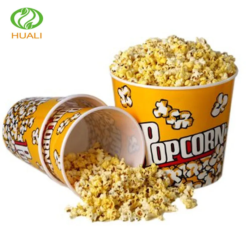 
Disposable custom popcorn chicken paper bucket with lid for movie theatre 