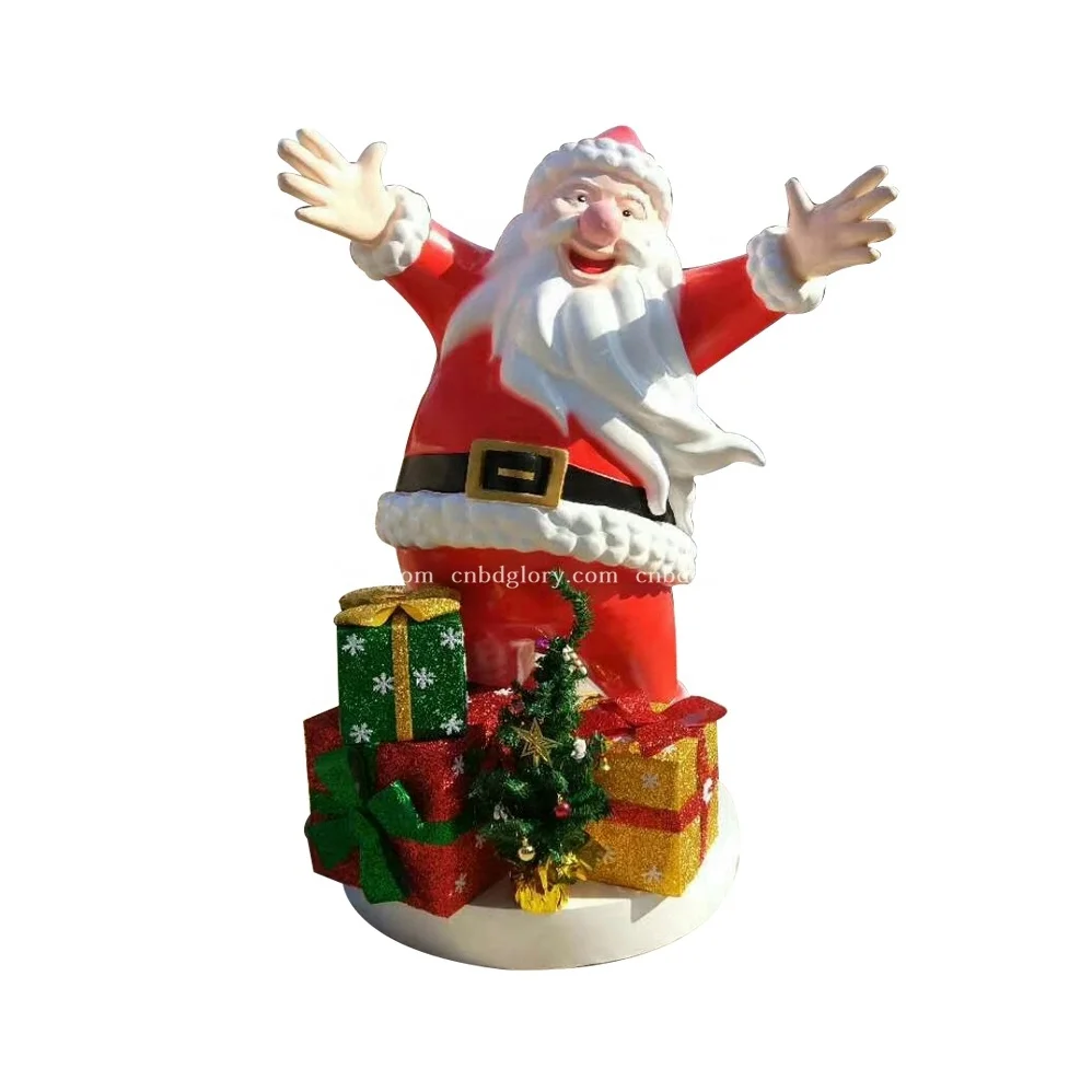 Outdoor garden Christmas ornament resin crafts art Sculpture Fiberglass Statue Santa Claus
