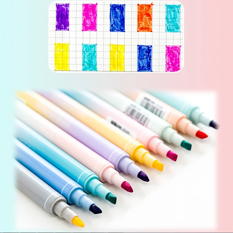 Креативный красочный двухцветный двухсторонний Хайлайтер для студентов граффити хайлайтер ручка