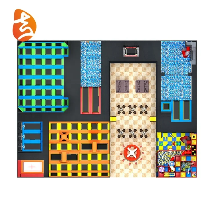 Top quality popular fitness exercise commercial jumping Trampoline Parks for basket, climbing wall playground