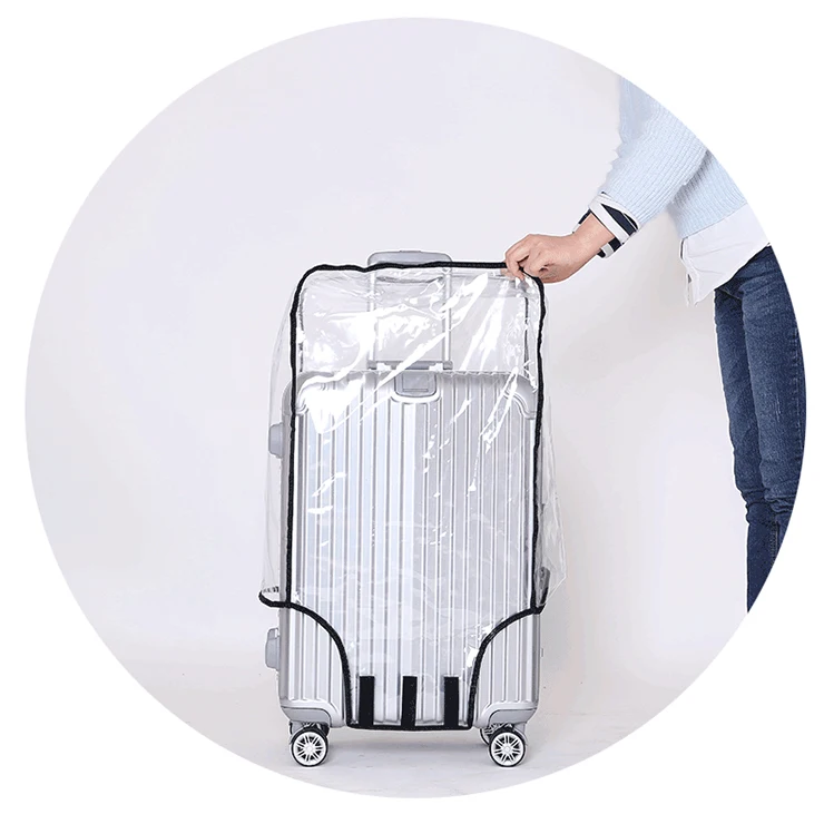 Wholesale Custom PVC Transparent Stretch Luggage Bag Cover Protection Luggage Cover Protector