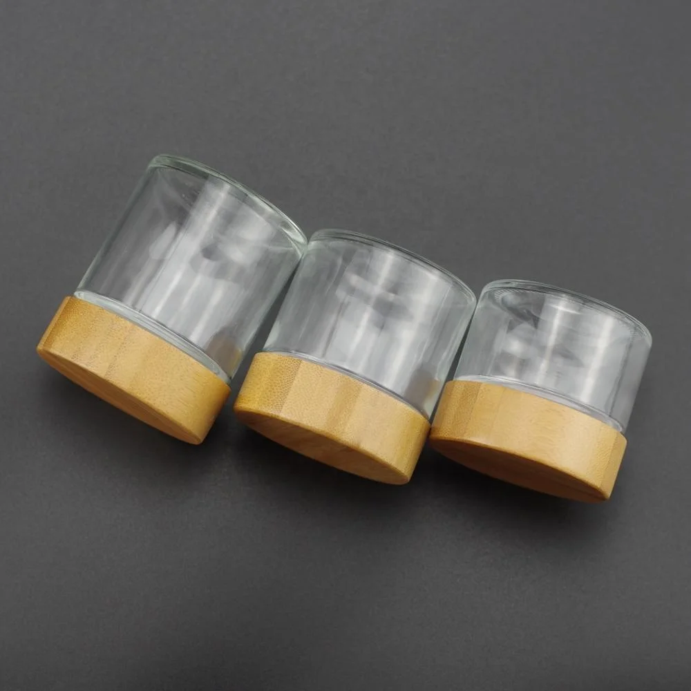 New arrival REAL BAMBOO lid childproof child resistant glass jar