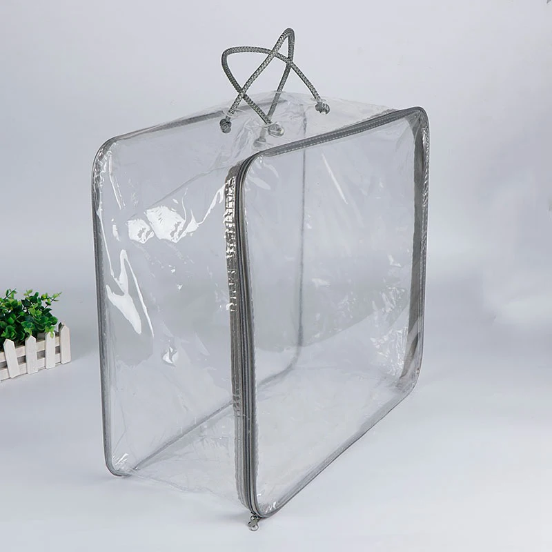 The family durable pvc plastic packaging quilt blanket storage bag