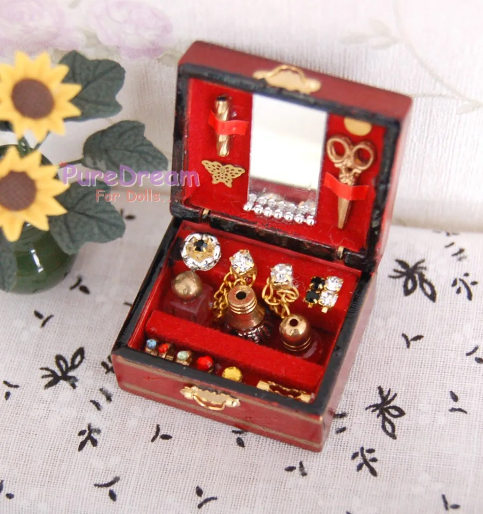 Миниатюрная коробка для макияжа кукольного домика косметичка кукол украшение сцены