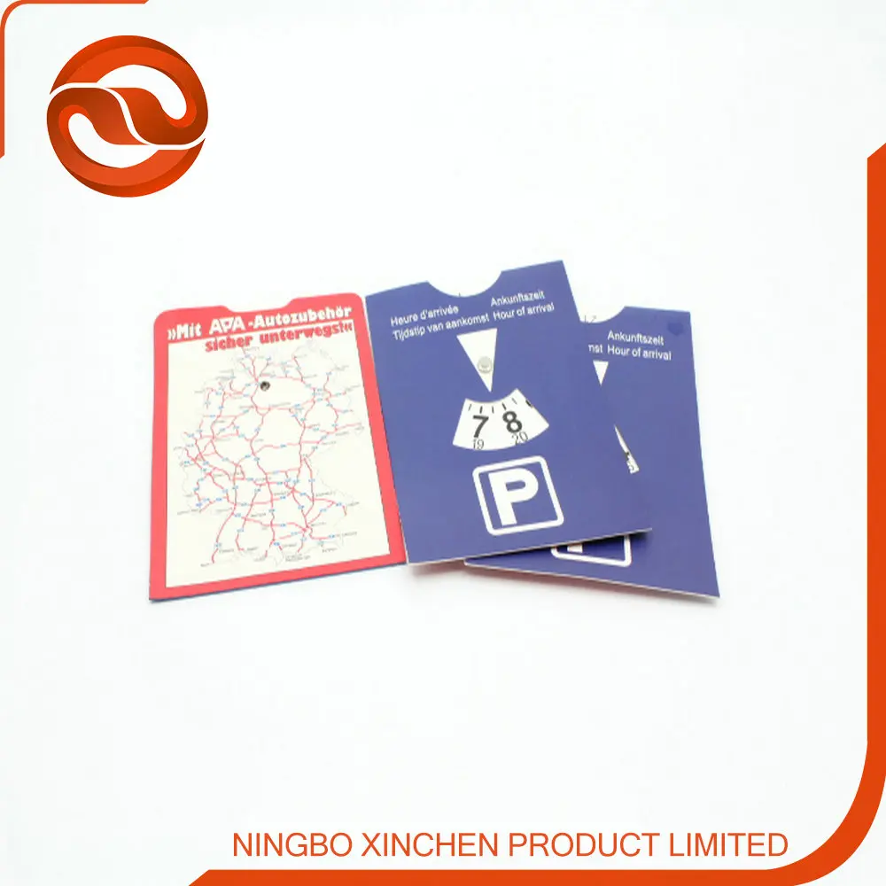 sell customized logo paper/cardboard parking disc clock/ parking disk