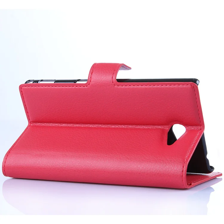 Hot Selling Back Cover For Sony Xperia M2 PU Leather Flip Case Stand Wallet Cases