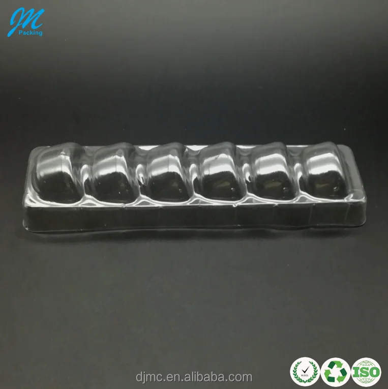 6 Holes Plastic Blister Macaron Insert Tray Transparent Custom-made Strong Corrugated Carton Box for Macaron Packaging Clear PET