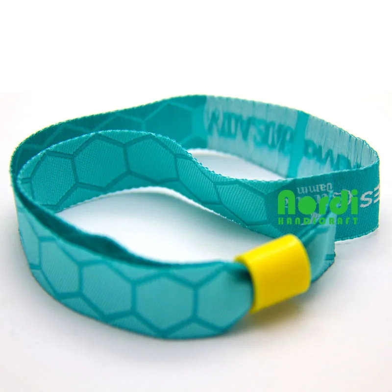 Eco-friendly custom festival fabric wristband event woven wrist band for concert