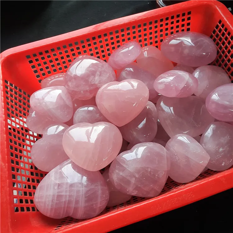 Хорошая форма Полированного Розового кристалла в форме сердца розового кварца в форме сердца для дешевой оптовой продажи