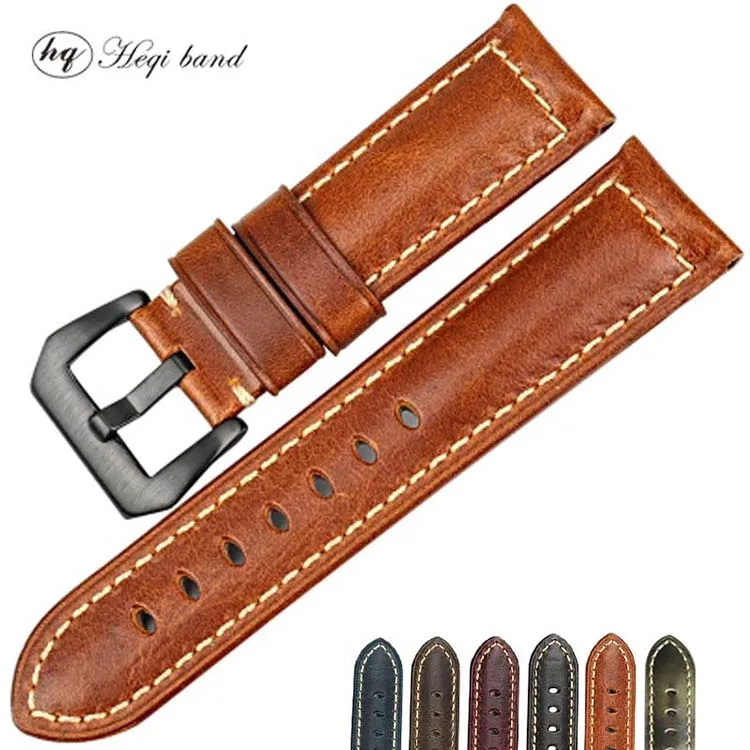 
Whole Sale Best Price Brown Oil Wax Leather Band Watch strap 