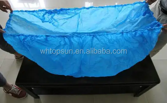 Waterproof Blue Disposable plastic mattress cover cpe bed cover with full elastic