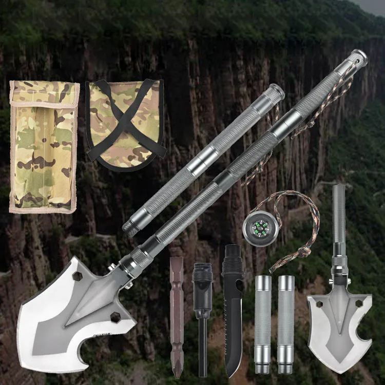 Лидер продаж, съемная Складная Многофункциональная стальная Лопата COG для кемпинга и выживания