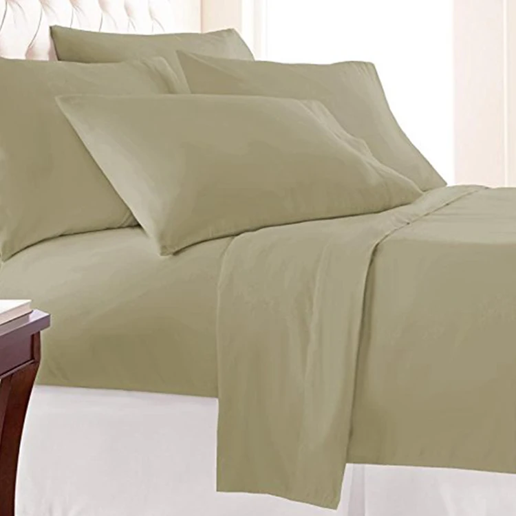 1800 TC Soft Feeling Like Egypt Cotton Microfiber Bed Linen Solid Color