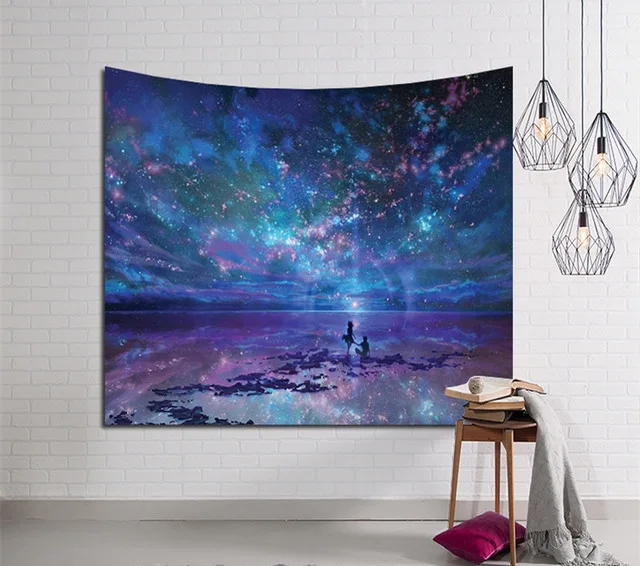 drop ship  130*150cm Galaxy Hanging Wall Tapestry Hippie Retro Yoga Beach Mat  wholesale custom Tapestries